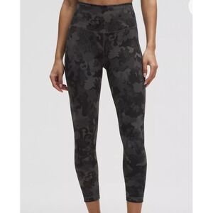 Lululemon  Wunder Train HR Tight 23" Size 2 Everlux LW5CQNS H3DC Black Gray Camo